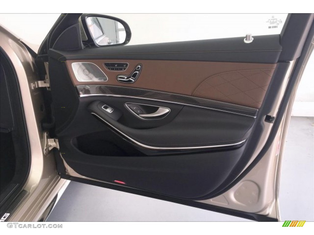 2019 Mercedes-Benz S AMG 63 4Matic Sedan Nut Brown/Black Door Panel Photo #133023198