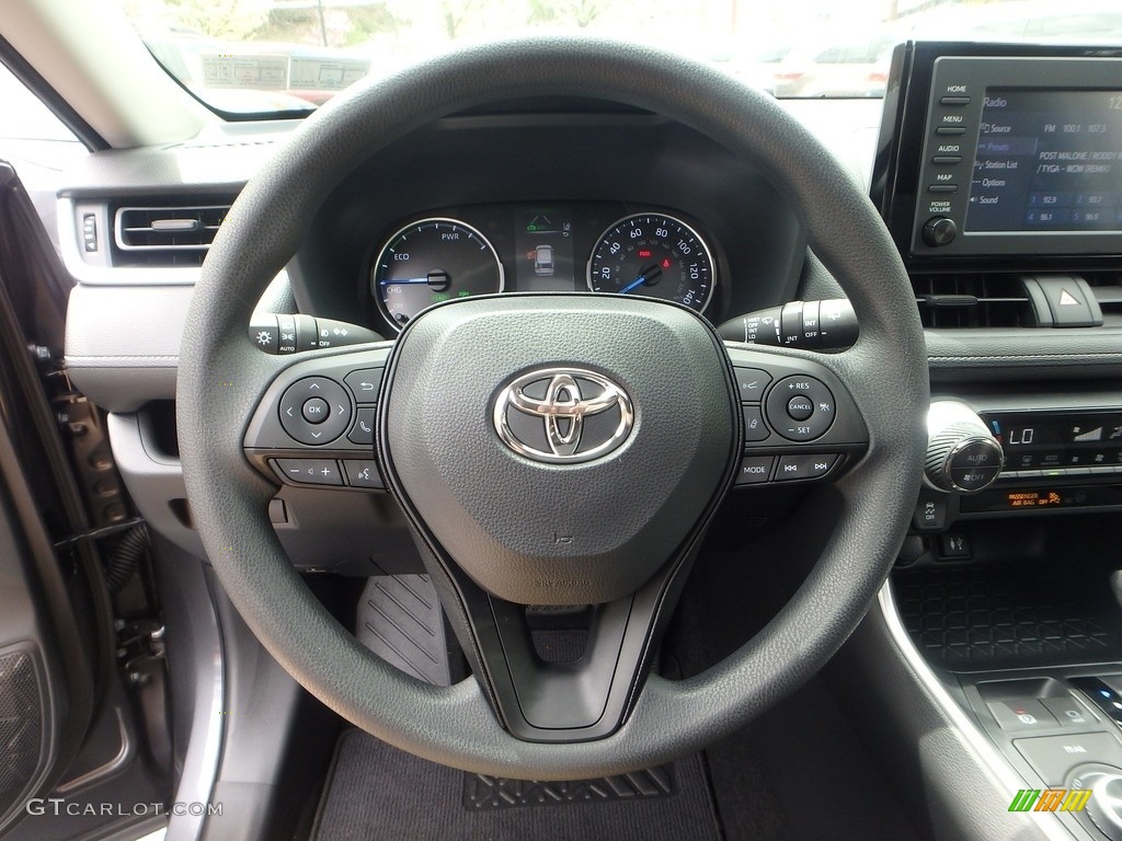2019 Toyota RAV4 XLE AWD Hybrid Black Steering Wheel Photo #133024029