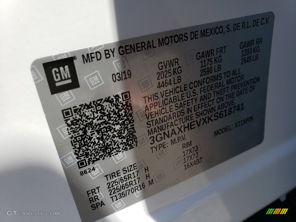 2019 Equinox LS - Summit White / Medium Ash Gray photo #9