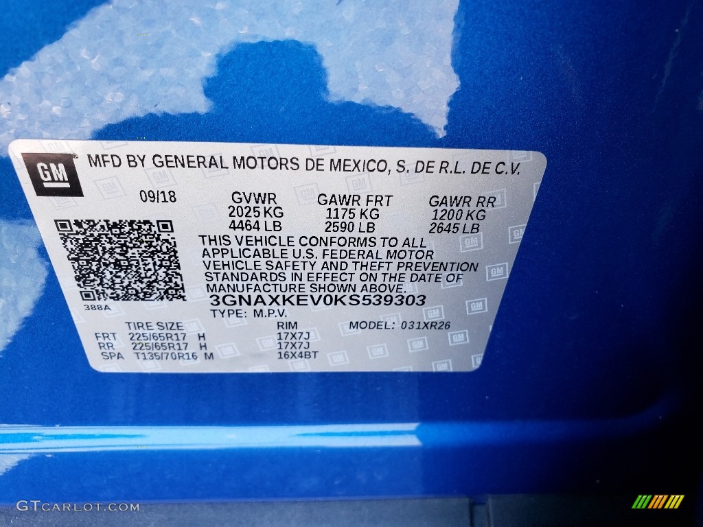 2019 Equinox LT - Kinetic Blue Metallic / Jet Black photo #7