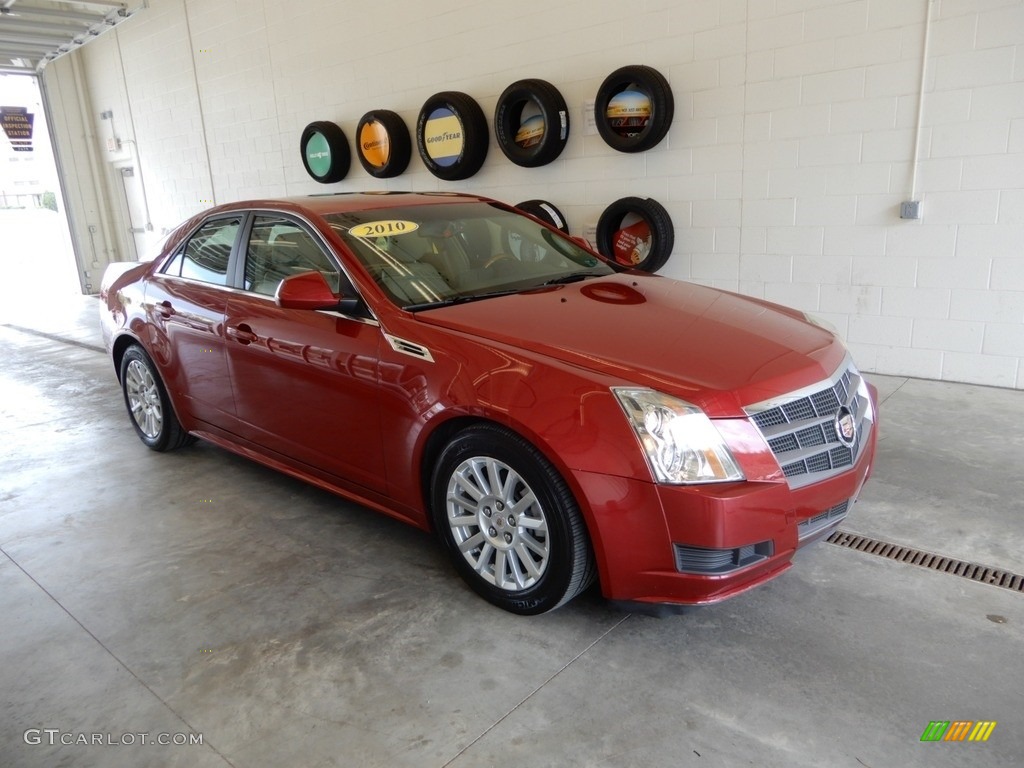 2010 CTS 4 3.0 AWD Sedan - Crystal Red Tintcoat / Cashmere/Cocoa photo #1
