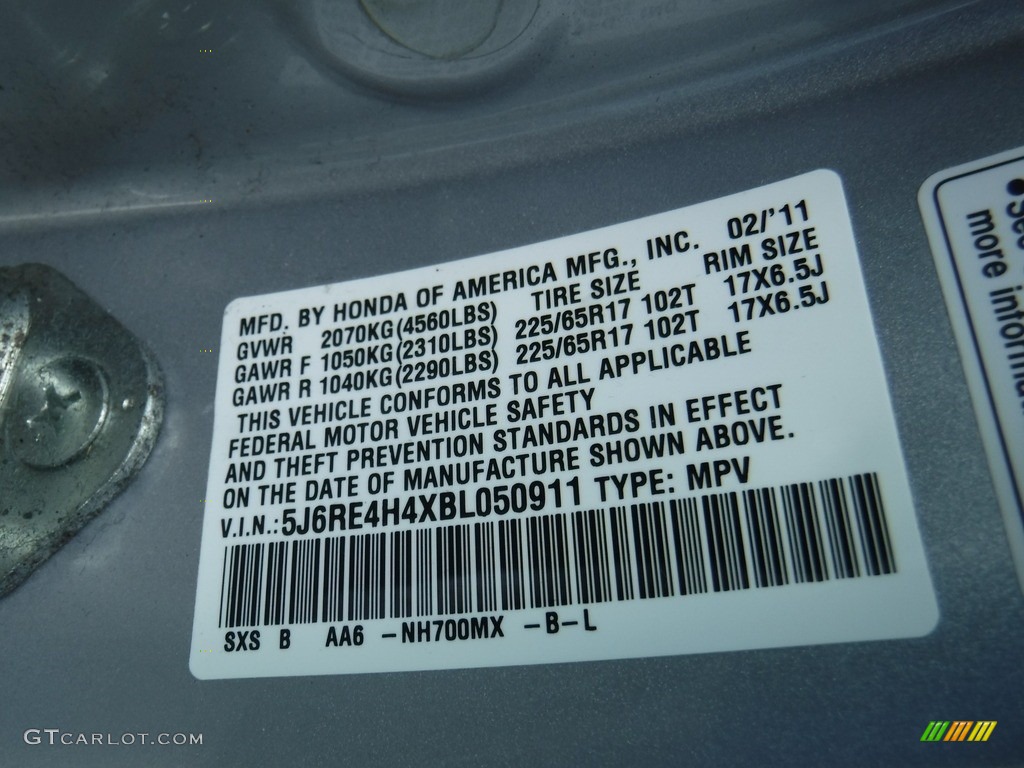 2011 CR-V SE 4WD - Alabaster Silver Metallic / Gray photo #24