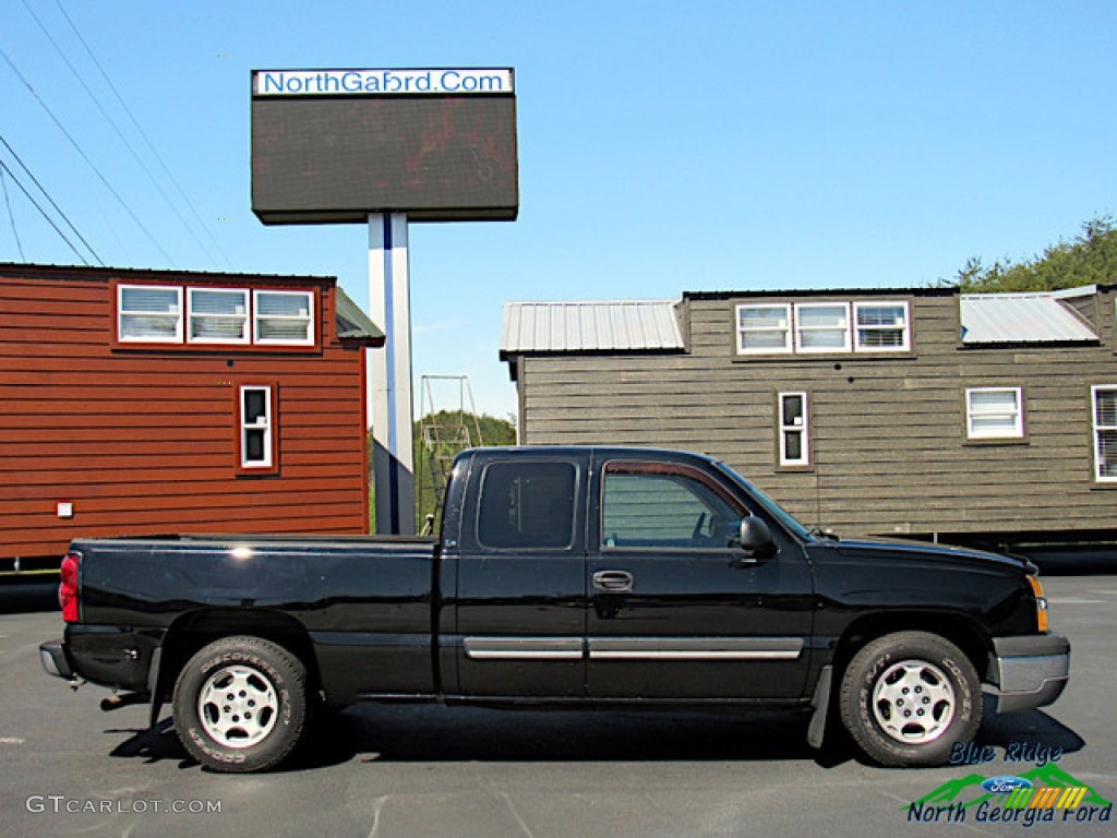 2004 Silverado 1500 LS Extended Cab - Black / Medium Gray photo #7