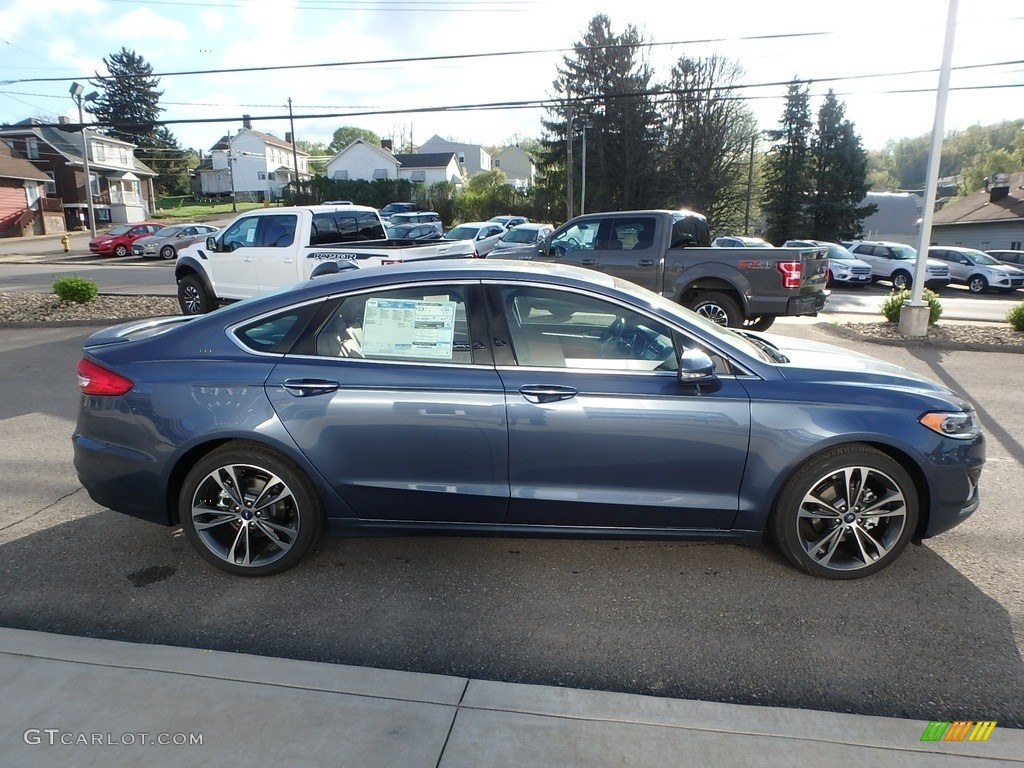 Blue Metallic 2019 Ford Fusion Titanium AWD Exterior Photo #133049630