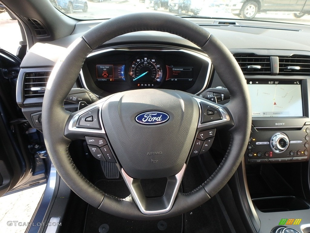 2019 Ford Fusion Titanium AWD Russet Steering Wheel Photo #133049855