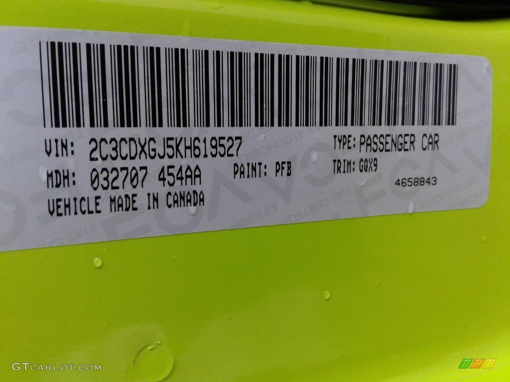 2019 Charger Color Code PFB for Sublime Metallic Photo #133051499