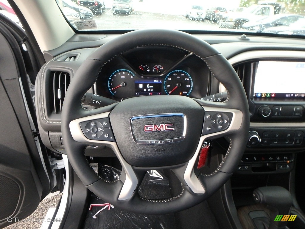 2019 GMC Canyon Denali Crew Cab 4WD Jet Black Steering Wheel Photo #133053734