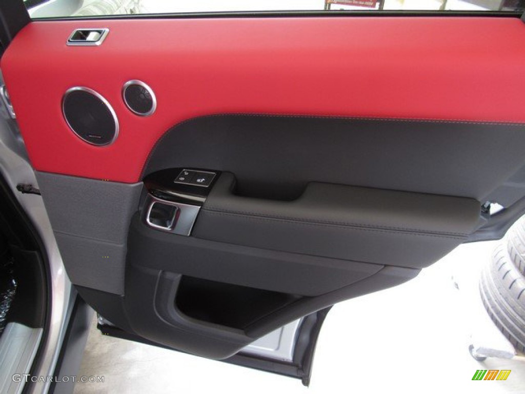 2019 Land Rover Range Rover Sport Supercharged Dynamic Ebony/Pimento Door Panel Photo #133055168