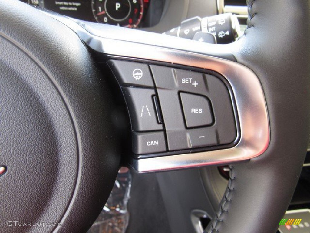 2019 Jaguar F-PACE Prestige AWD Ebony Steering Wheel Photo #133055720