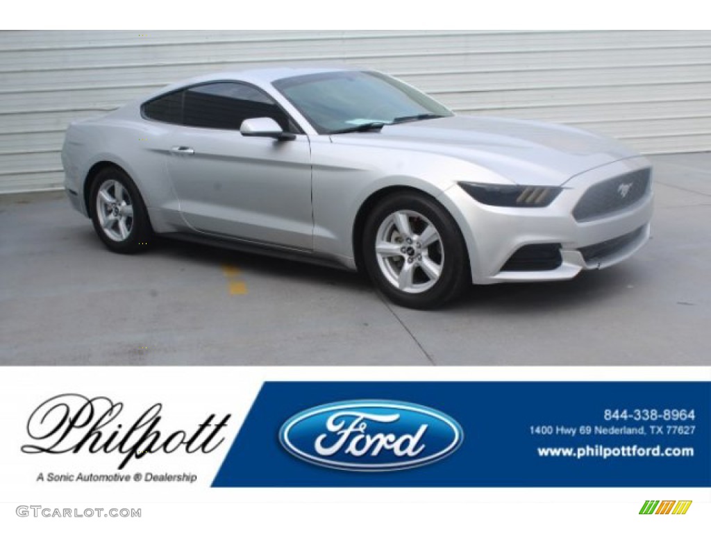 2016 Mustang V6 Coupe - Ingot Silver Metallic / Ebony photo #1