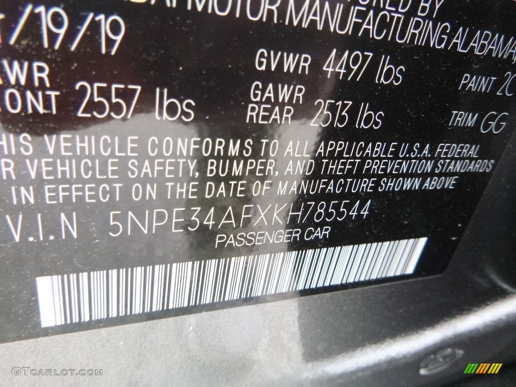 2019 Sonata SEL - Machine Gray / Gray photo #12