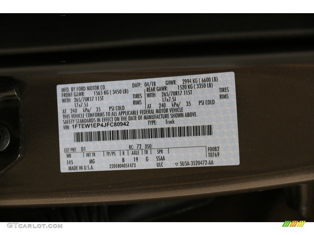 2018 F150 XLT SuperCrew 4x4 - Stone Gray / Earth Gray photo #17
