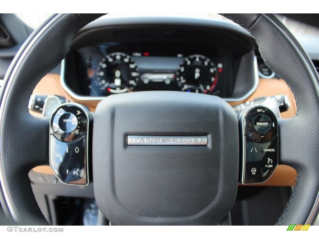 2019 Land Rover Range Rover Sport Supercharged Dynamic Ebony/Vintage Tan Steering Wheel Photo #133085812