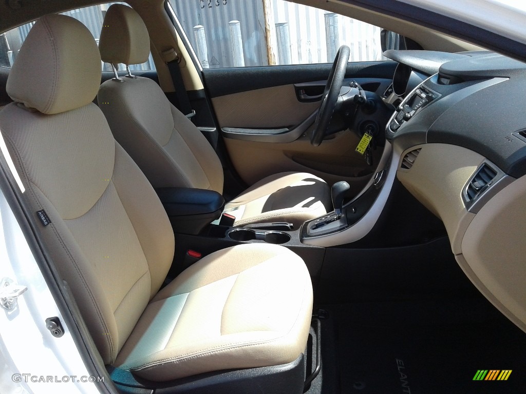 2013 Elantra GLS - Shimmering White / Beige photo #14
