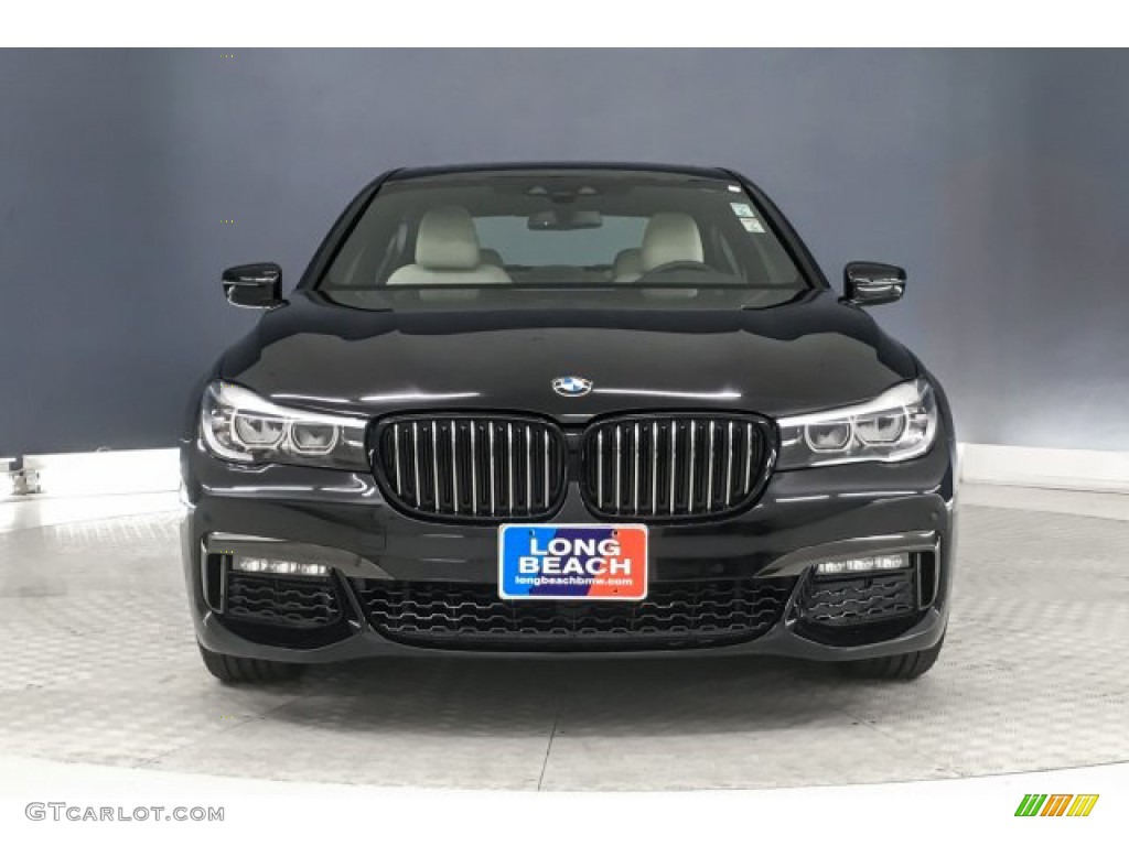 2019 7 Series 740i Sedan - Black Sapphire Metallic / Ivory White photo #2