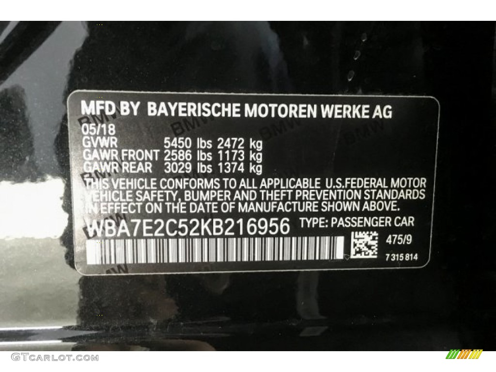 2019 7 Series 740i Sedan - Black Sapphire Metallic / Ivory White photo #23