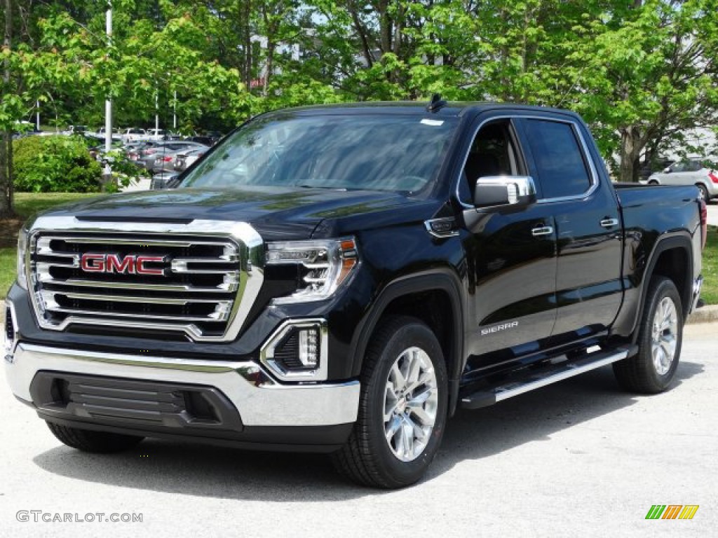 Onyx Black 2019 GMC Sierra 1500 SLT Crew Cab Exterior Photo #133101924
