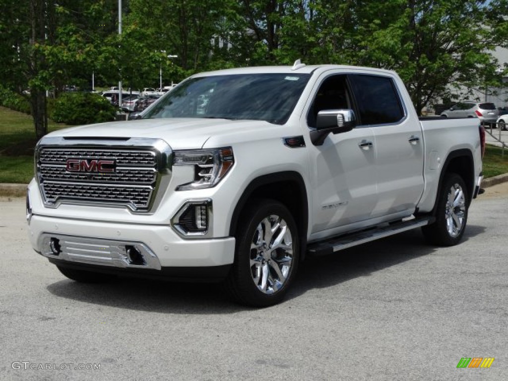 White Frost Tricoat 2019 GMC Sierra 1500 Denali Crew Cab 4WD Exterior Photo #133102461
