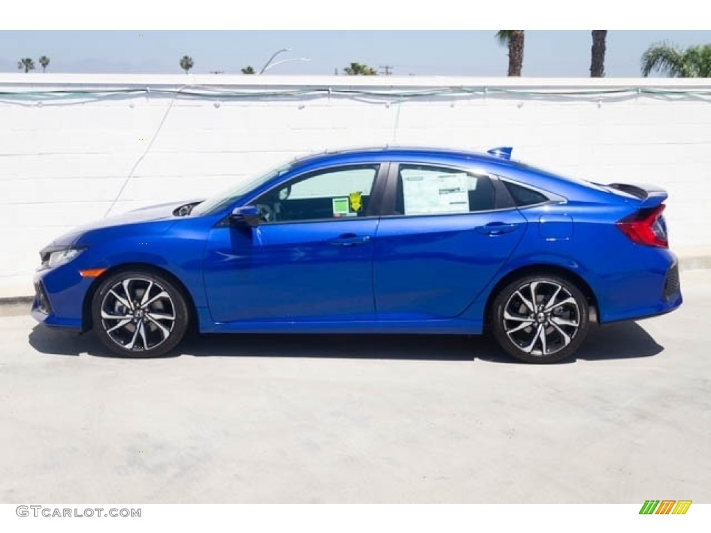 2019 Civic Si Sedan - Agean Blue Metallic / Black photo #4