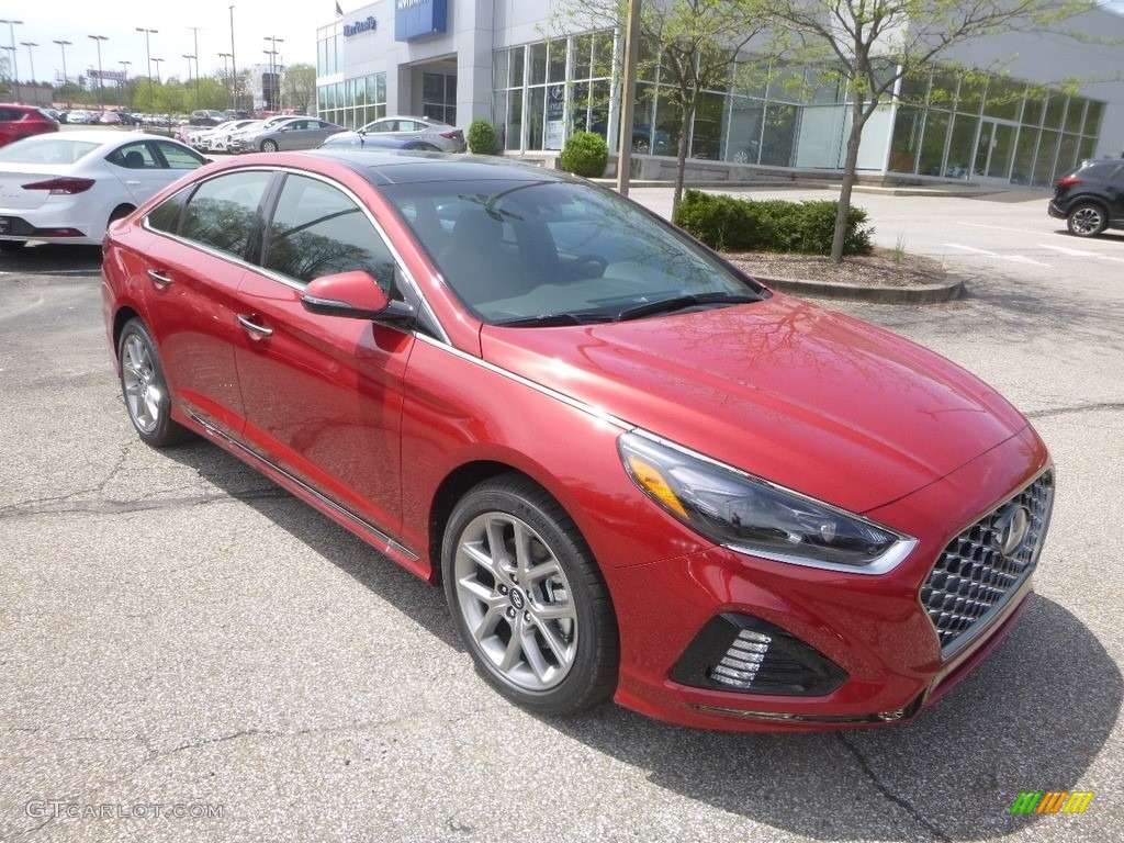 Scarlet Red 2019 Hyundai Sonata Limited Exterior Photo #133110923