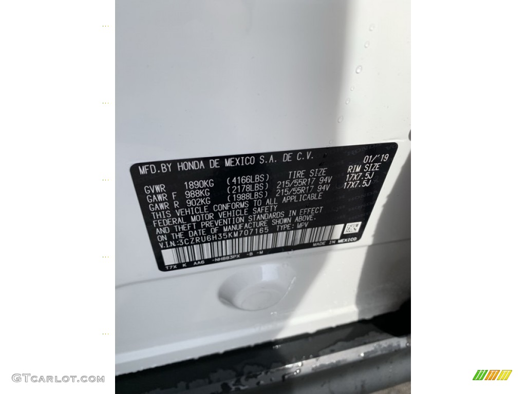 2019 HR-V LX AWD - Platinum White Pearl / Gray photo #14