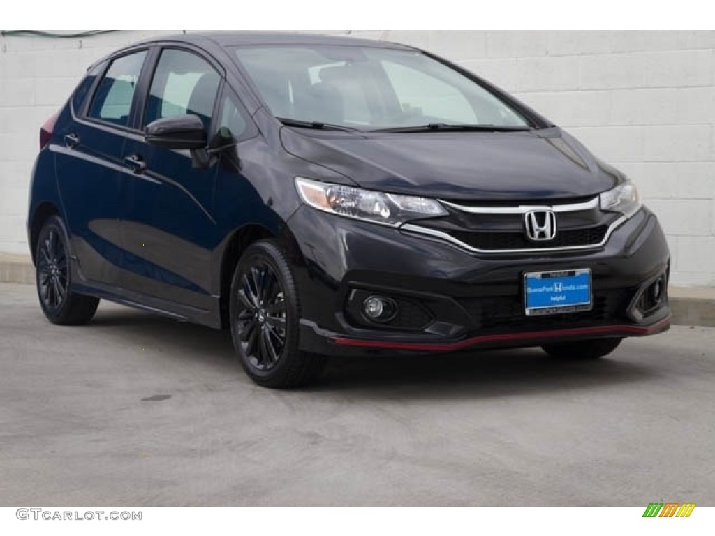 Crystal Black Pearl 2019 Honda Fit Sport Exterior Photo #133113332