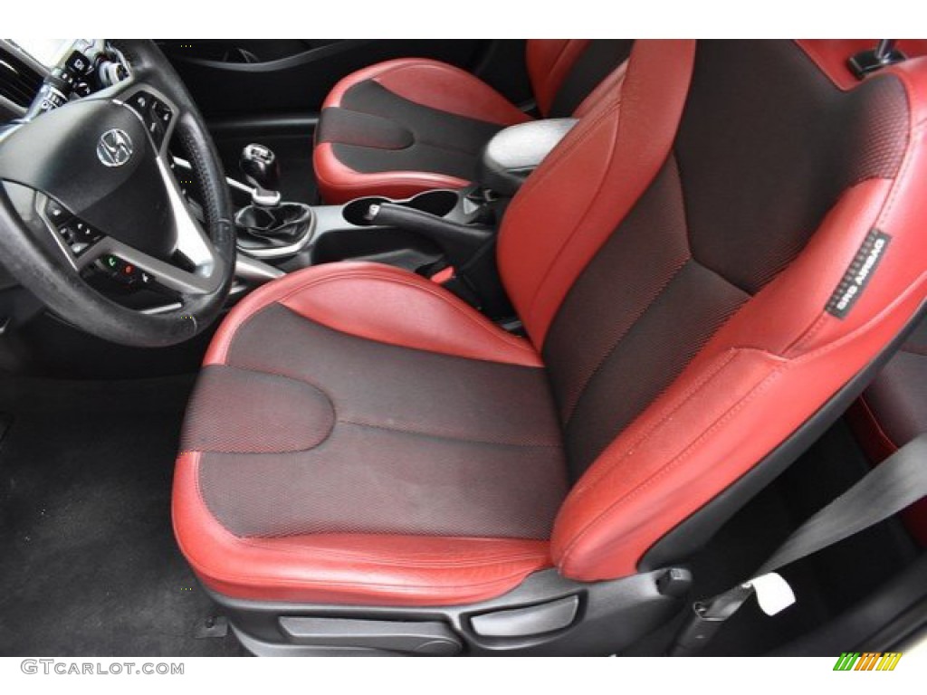 2012 Veloster  - Century White / Black/Red photo #11