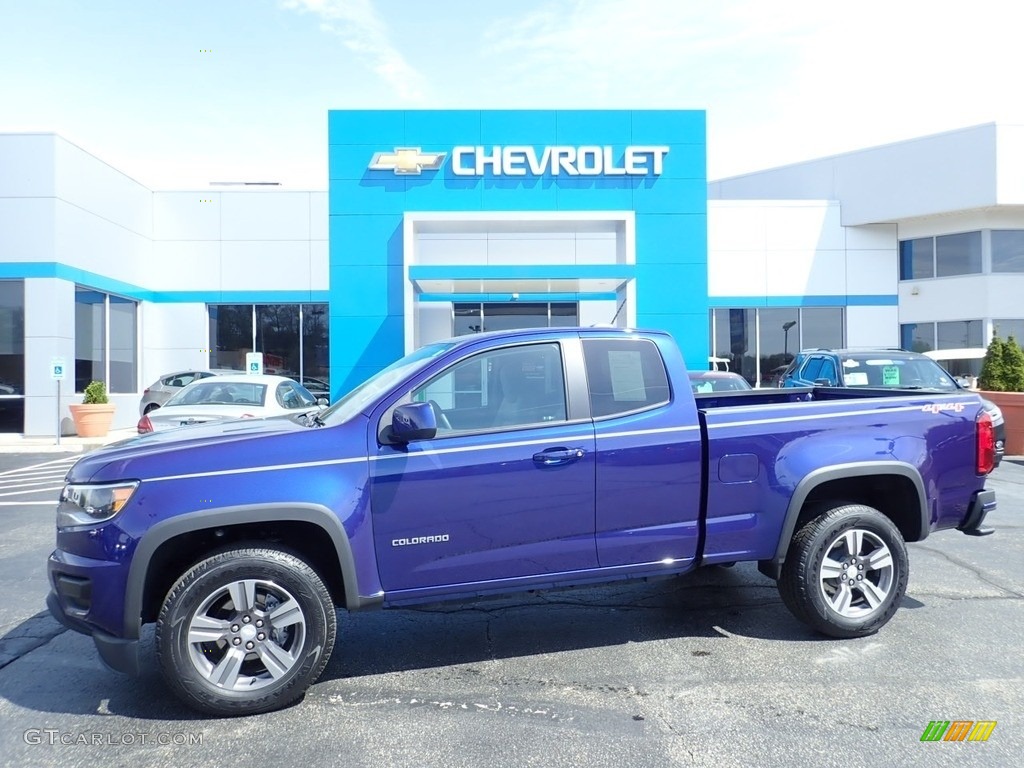 2017 Colorado WT Extended Cab 4x4 - Laser Blue Metallic / Jet Black/­Dark Ash photo #1