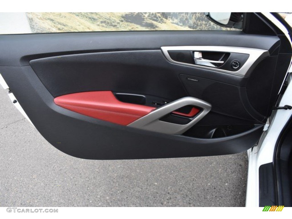 2012 Veloster  - Century White / Black/Red photo #24