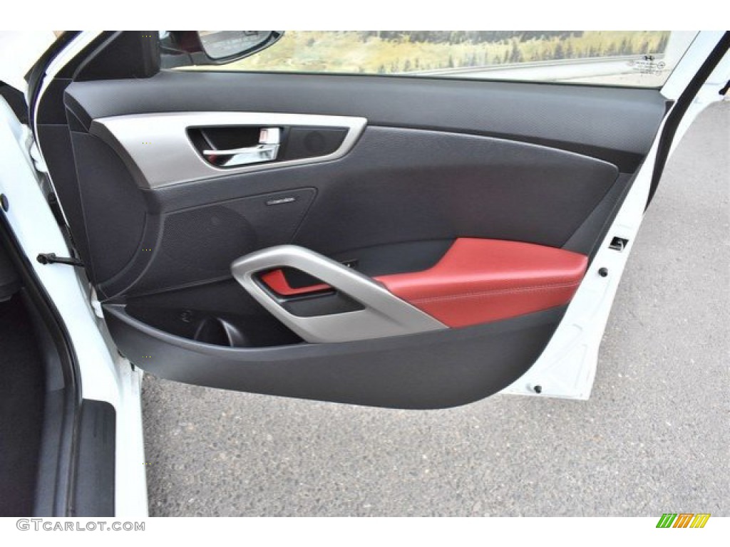 2012 Veloster  - Century White / Black/Red photo #25