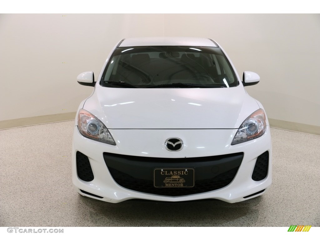 2012 MAZDA3 i Touring 4 Door - Crystal White Pearl Mica / Black photo #2