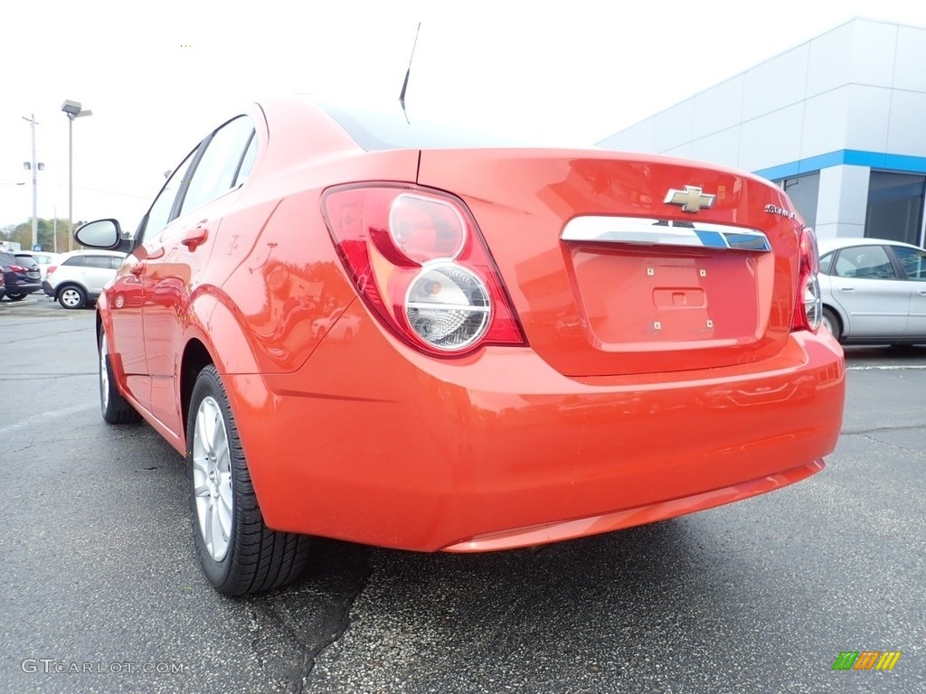 2012 Sonic LT Sedan - Inferno Orange Metallic / Jet Black/Dark Titanium photo #5