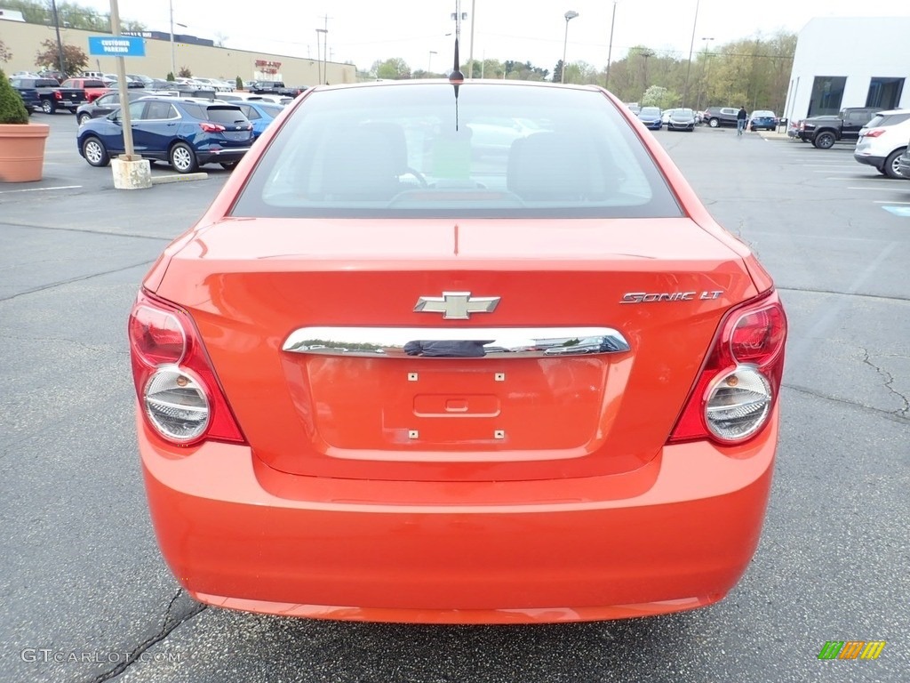 2012 Sonic LT Sedan - Inferno Orange Metallic / Jet Black/Dark Titanium photo #6