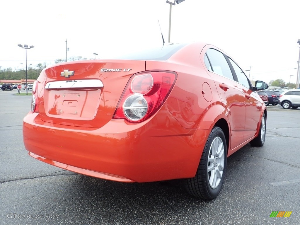 2012 Sonic LT Sedan - Inferno Orange Metallic / Jet Black/Dark Titanium photo #8