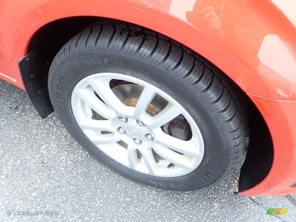 2012 Sonic LT Sedan - Inferno Orange Metallic / Jet Black/Dark Titanium photo #14