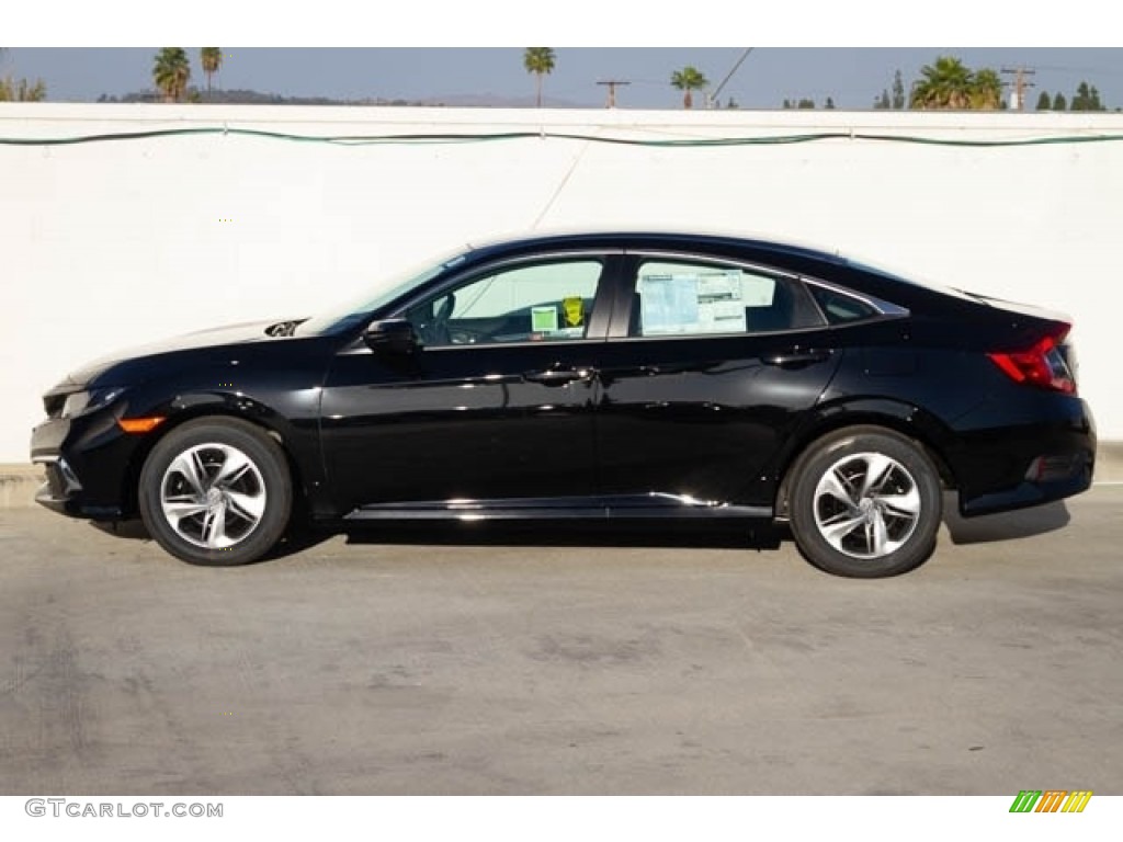 2019 Civic LX Sedan - Crystal Black Pearl / Gray photo #5