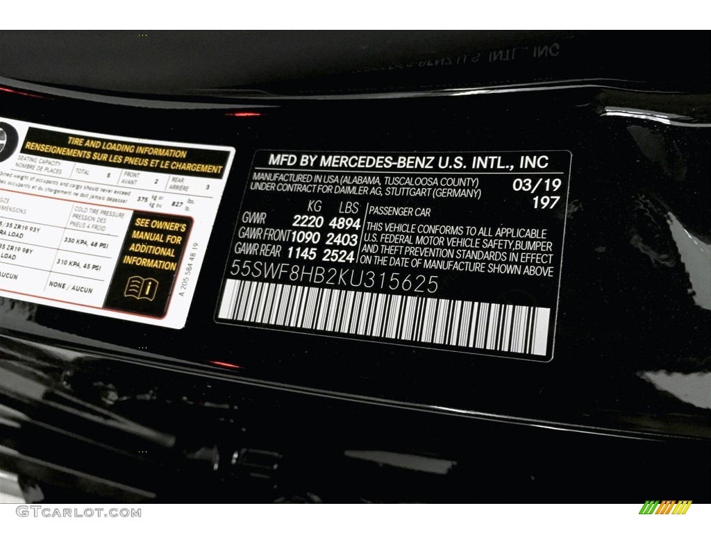 2019 C Color Code 197 for Obsidian Black Metallic Photo #133126766