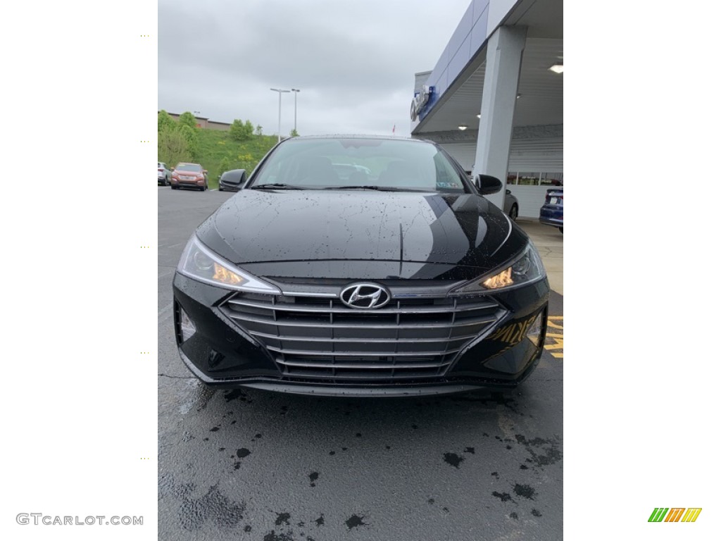 2019 Elantra Value Edition - Phantom Black / Beige photo #8