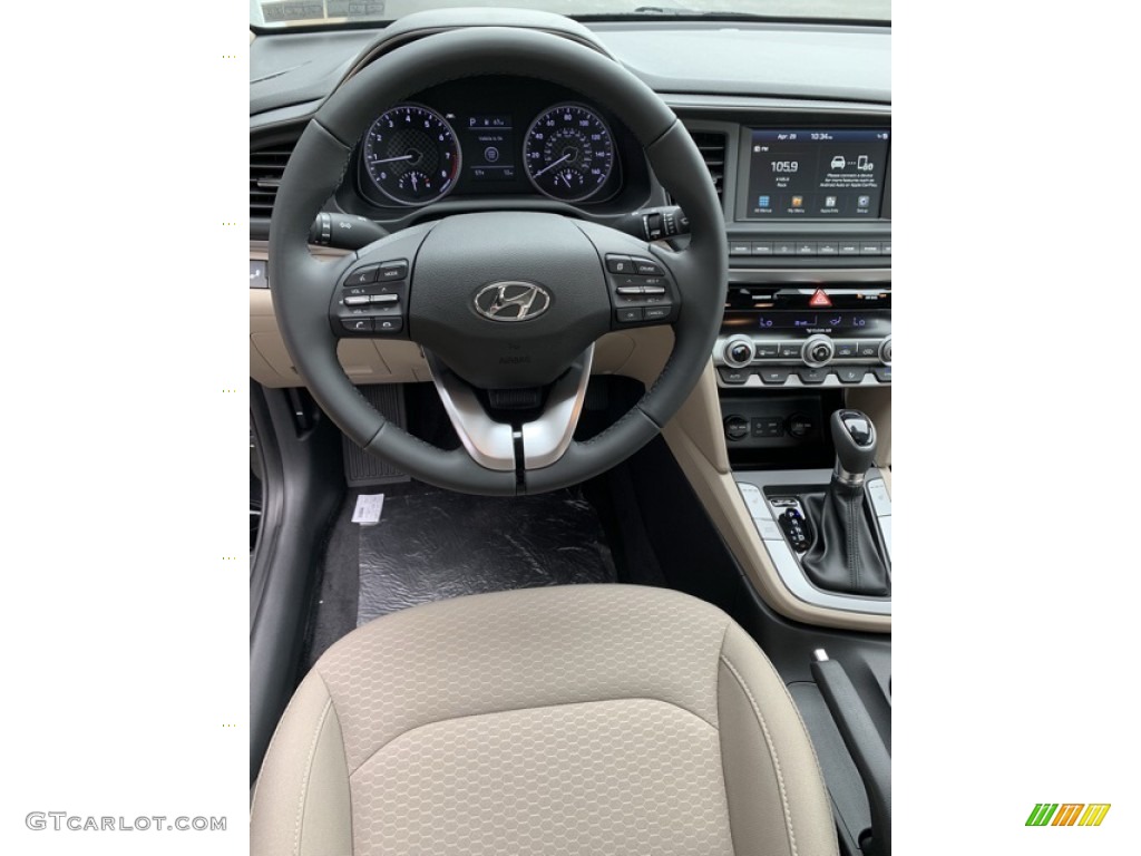 2019 Elantra Value Edition - Phantom Black / Beige photo #12