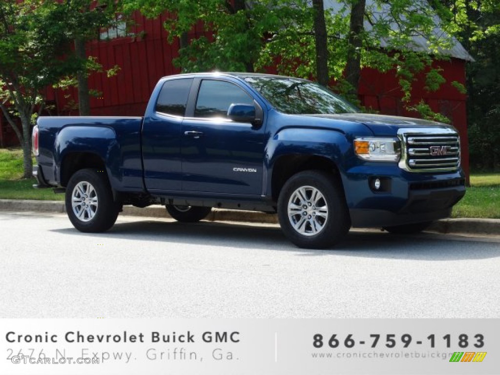 2019 Canyon SLE Extended Cab - Blue Emerald Metallic / Jet Black photo #1