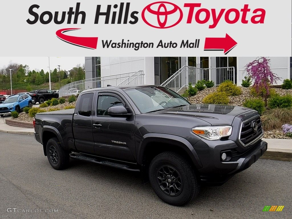 2018 Tacoma SR5 Access Cab 4x4 - Magnetic Gray Metallic / Black/Red photo #1