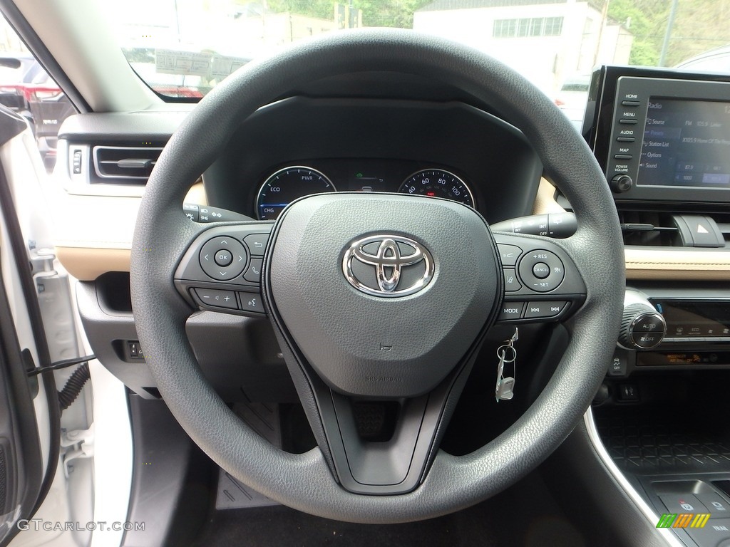 2019 Toyota RAV4 LE AWD Hybrid Nutmeg Steering Wheel Photo #133133018