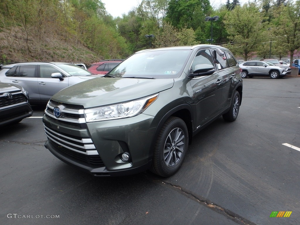 Alumina Jade Metallic 2019 Toyota Highlander Hybrid XLE AWD Exterior Photo #133134038