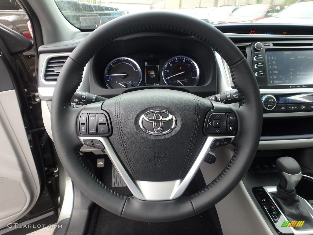 2019 Toyota Highlander Hybrid XLE AWD Ash Steering Wheel Photo #133134338