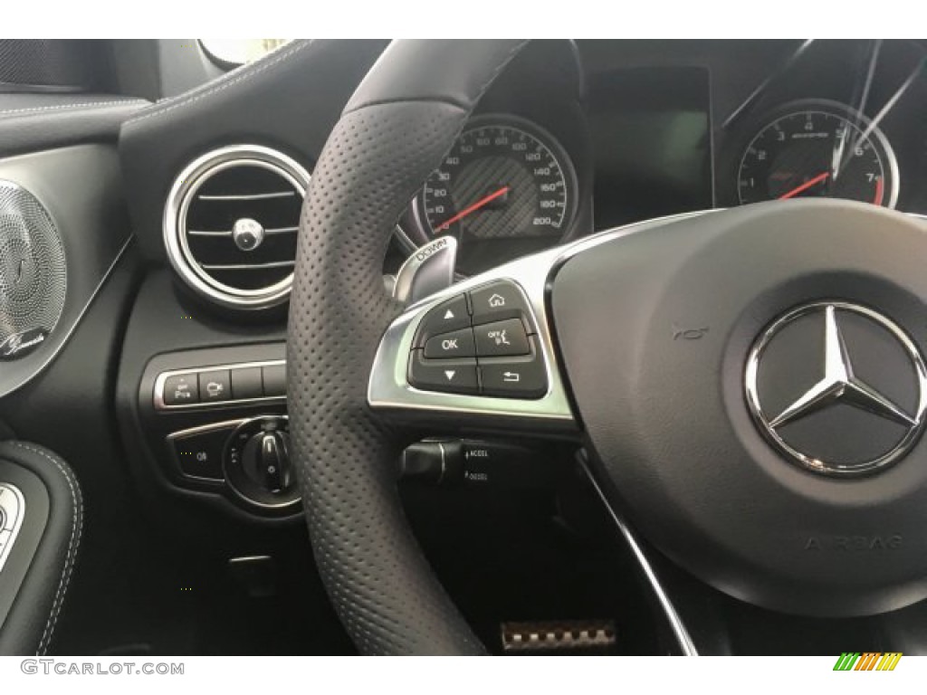 2018 Mercedes-Benz GLC AMG 63 4Matic Black Steering Wheel Photo #133134859