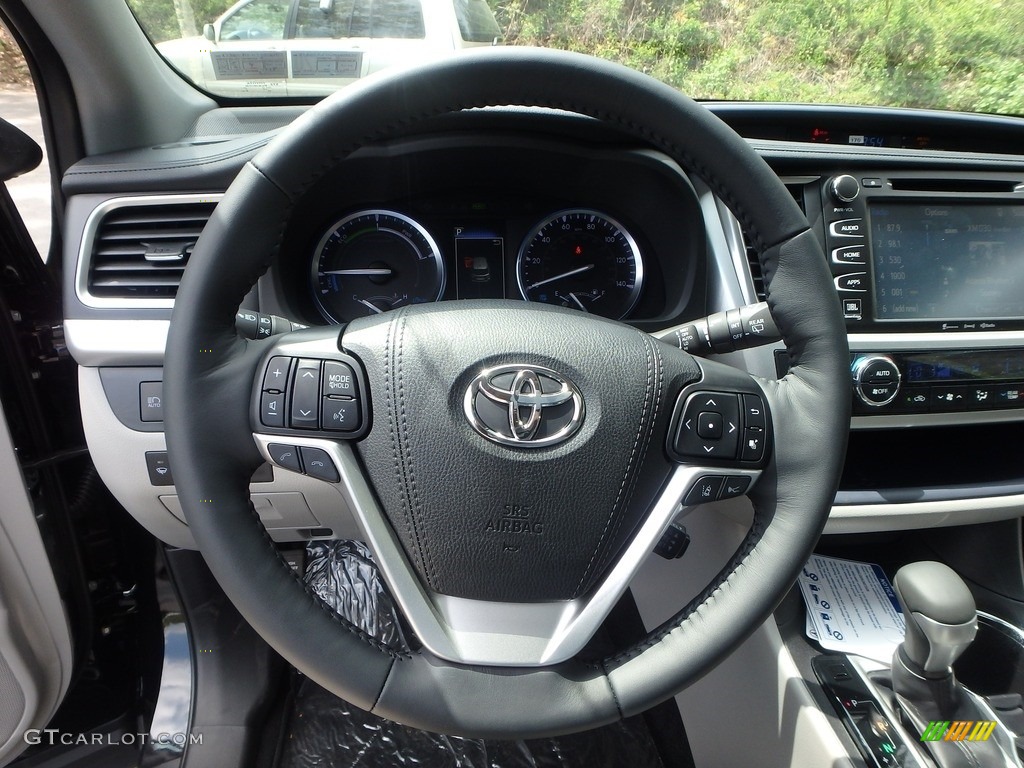 2019 Toyota Highlander Hybrid Limited AWD Ash Steering Wheel Photo #133136312