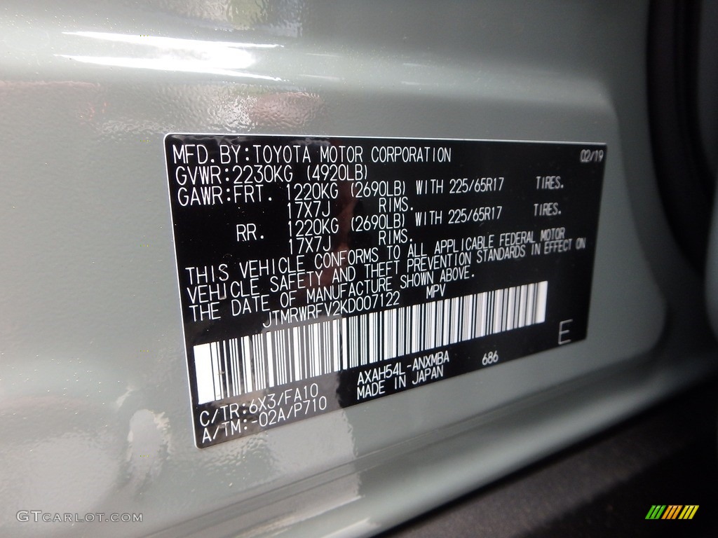 2019 RAV4 Color Code 6X3 for Lunar Rock Photo #133137155