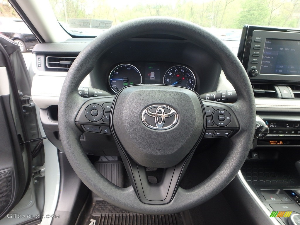 2019 Toyota RAV4 XLE AWD Hybrid Light Gray Steering Wheel Photo #133137257