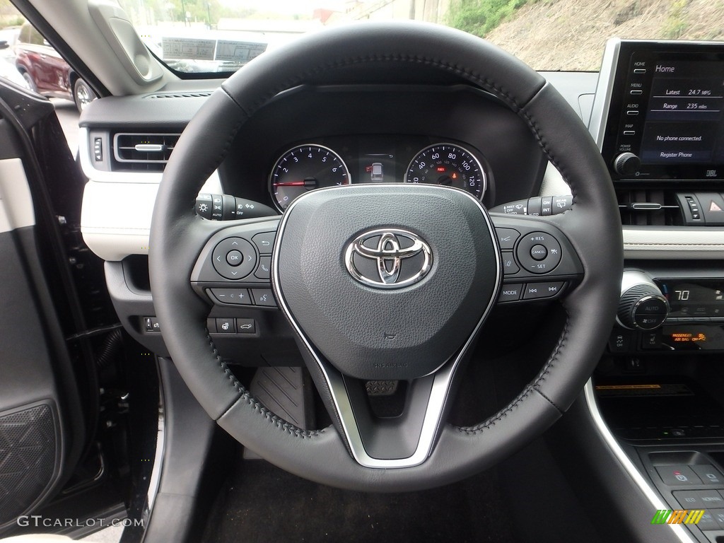 2019 Toyota RAV4 XLE AWD Light Gray Steering Wheel Photo #133138193