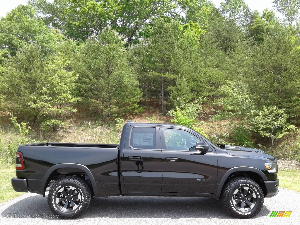 Diamond Black Crystal Pearl 2019 Ram 1500 Rebel Quad Cab 4x4 Exterior Photo #133138460